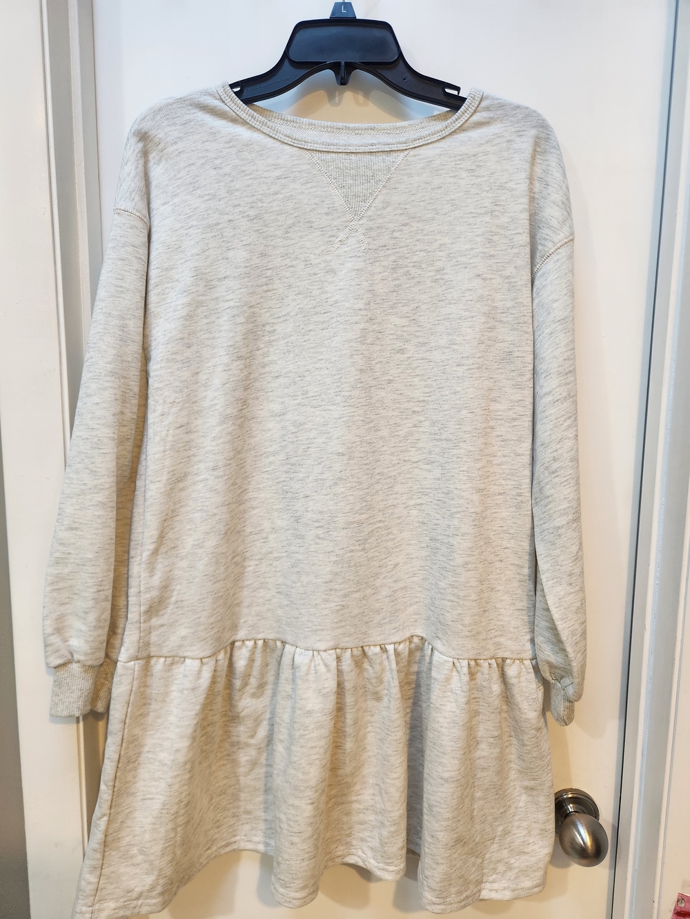 Light Heather Grey Tiered Sweatshirt Dress - Unbranded